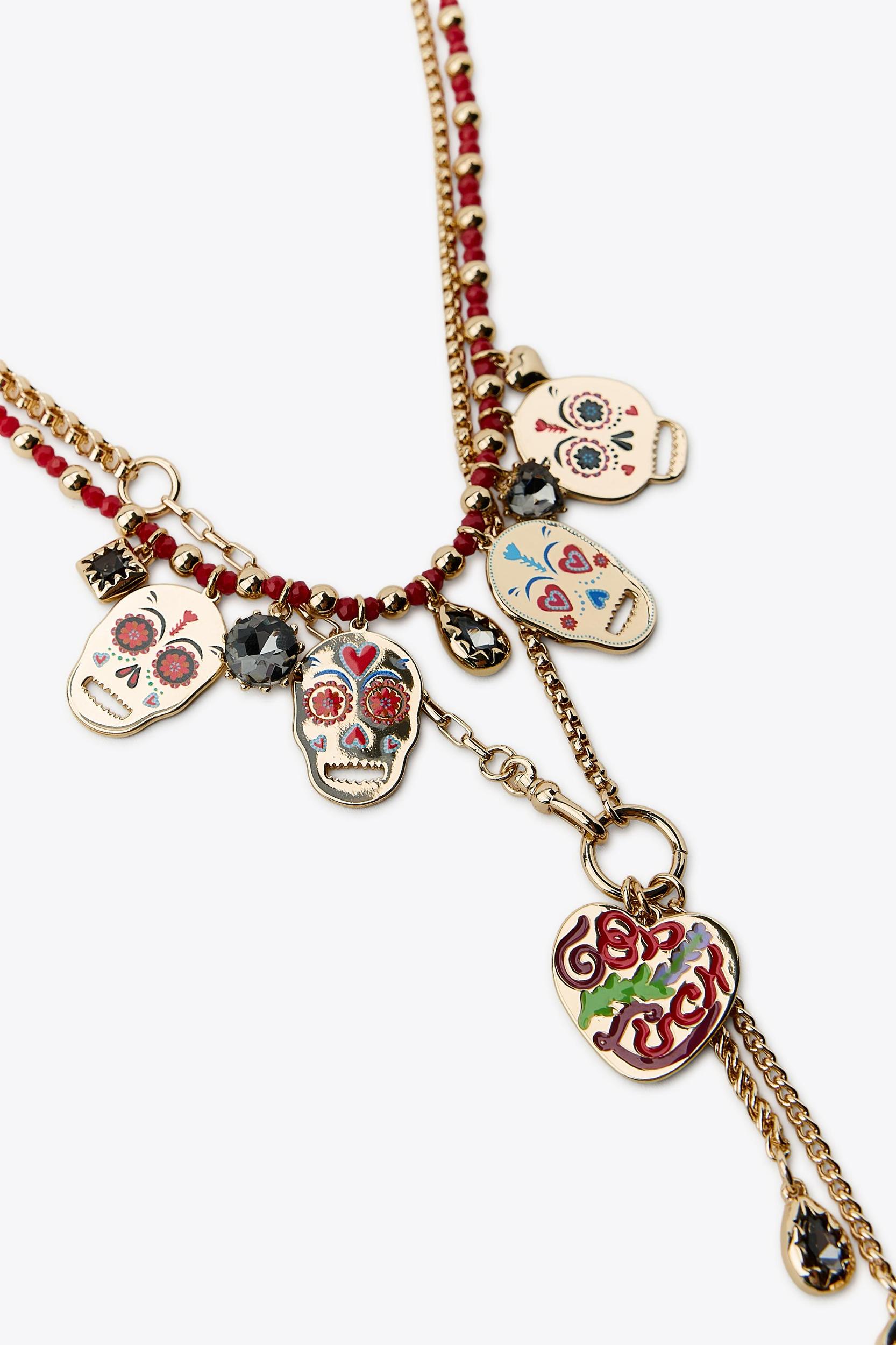 2-PACK OF ENAMELED SKULL NECKLACES Product Image