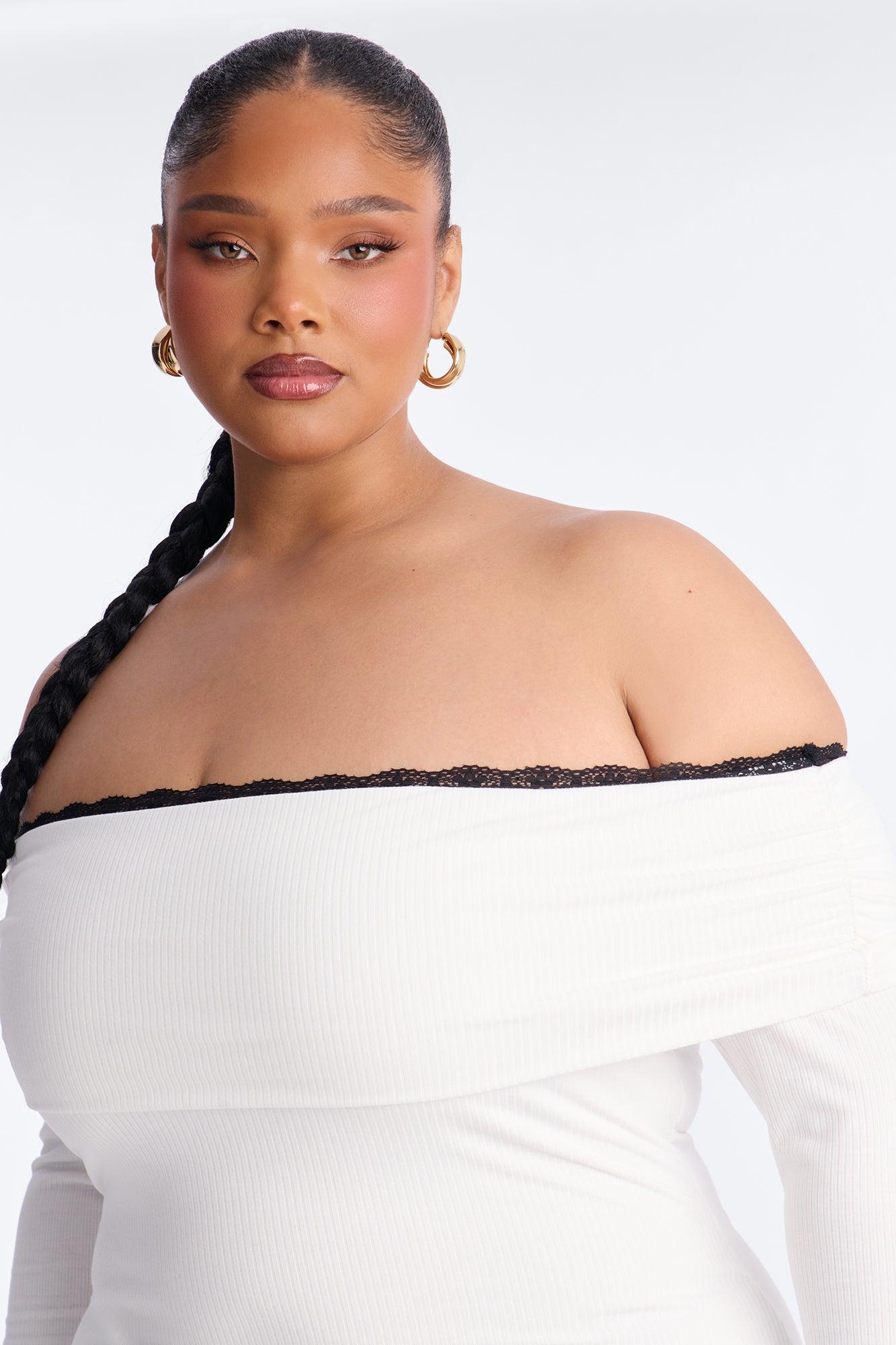Jennifer Off Shoulder Sweater Mini Dress - Cream/combo Female Product Image