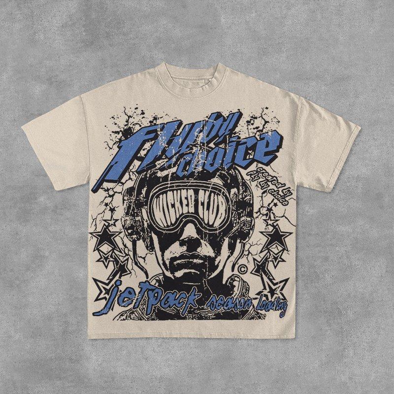 Vintage Fly By Choice Graphic Cotton Short Sleeve T-Shirt Product Image