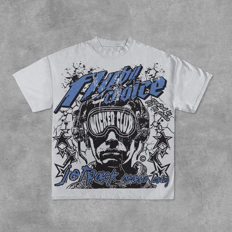 Vintage Fly By Choice Graphic Cotton Short Sleeve T-Shirt Product Image