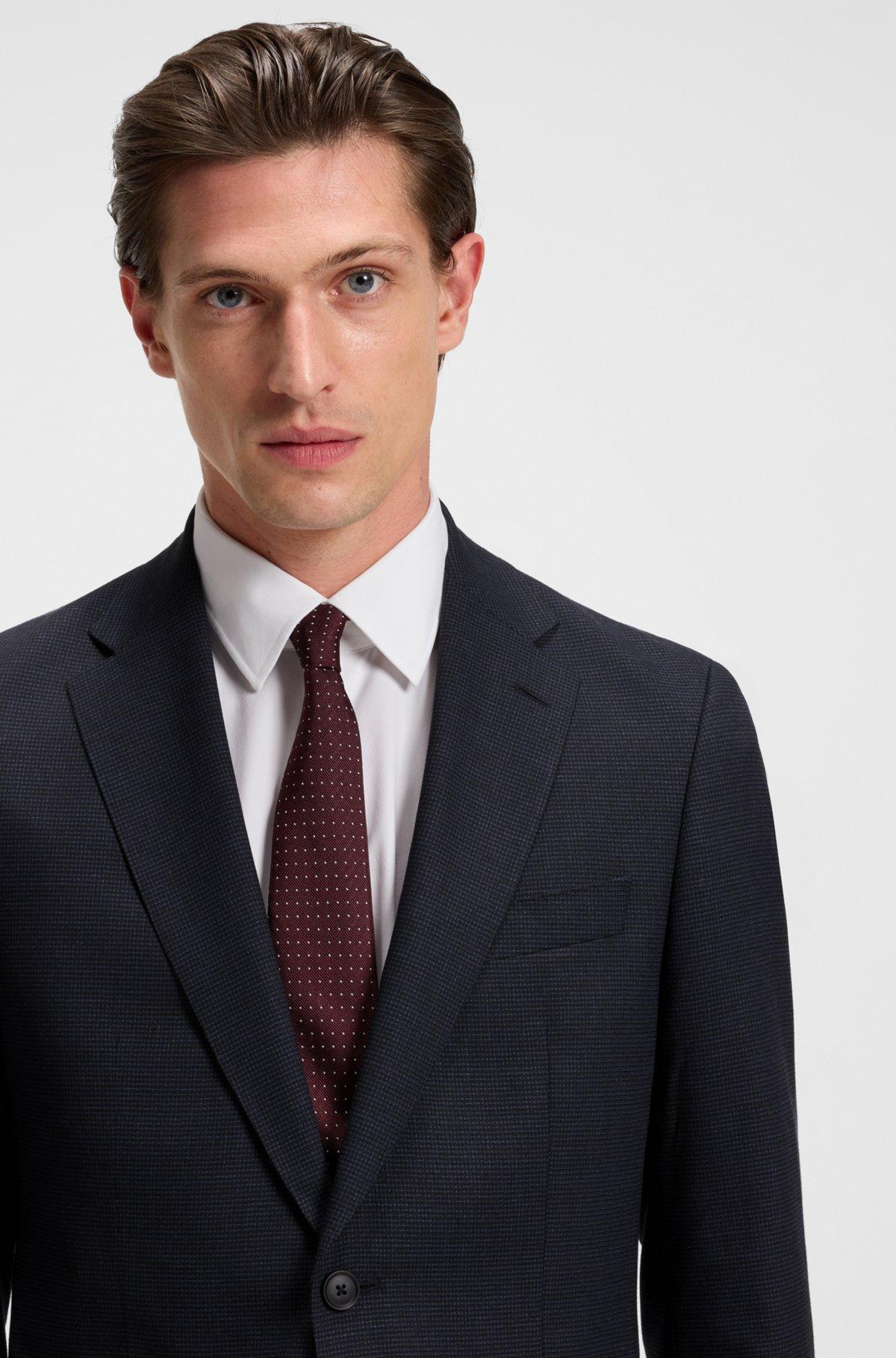 Extra-slim-fit suit in a micro-pattern wool blend Product Image