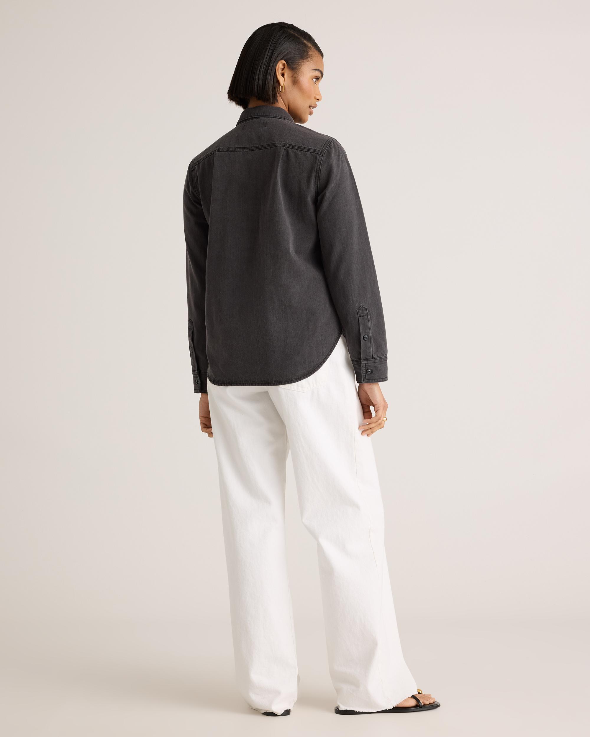 Quince | Women's Distressed Denim Shirt Cotton Product Image