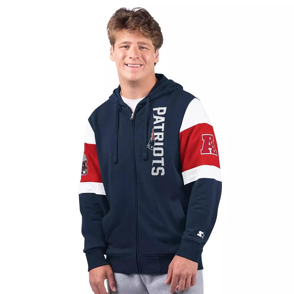 Men's Starter Navy New England Patriots Extreme Full-Zip Hoodie,  Product Image