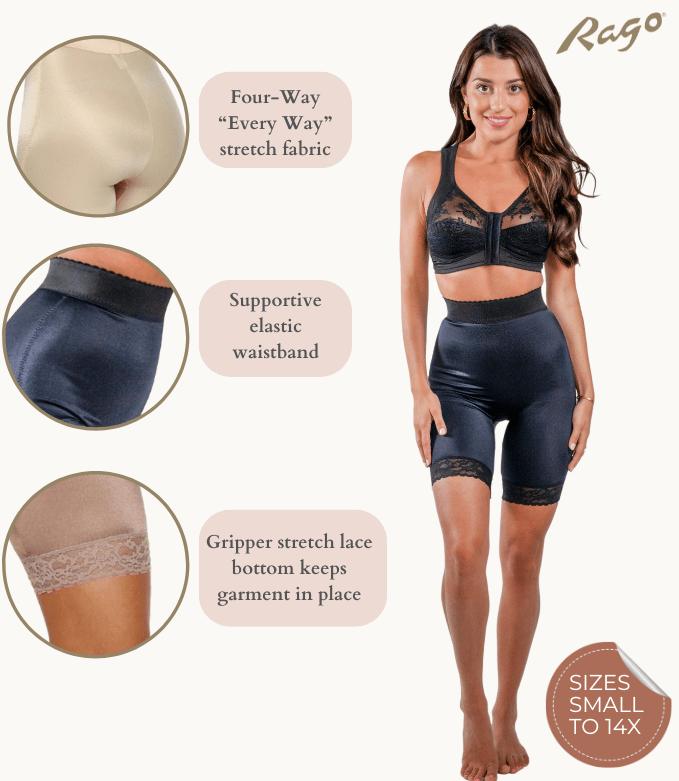 Style 518 | High Waist Light Shaping Bike Short | Satin 4-Way Stretch with Built-In Panty Product Image