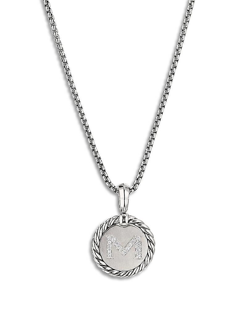 Womens Initial Charm Necklace in Sterling Silver Product Image