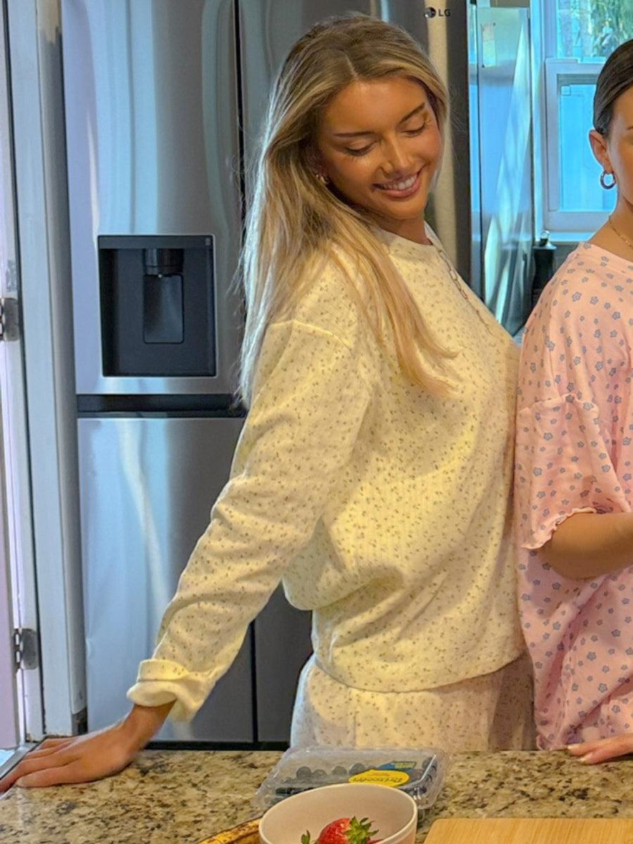 Lemon Floral Pajama Pants Product Image