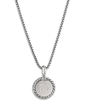 Womens Initial Charm Necklace in Sterling Silver Product Image