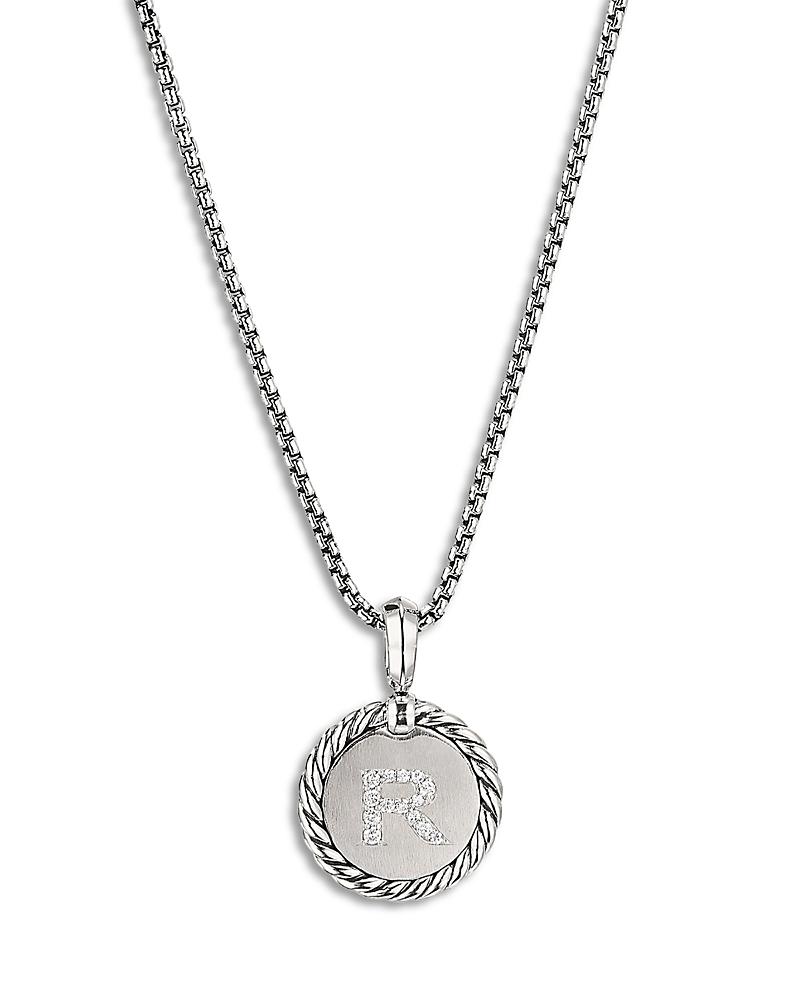 Womens Initial Charm Necklace in Sterling Silver Product Image