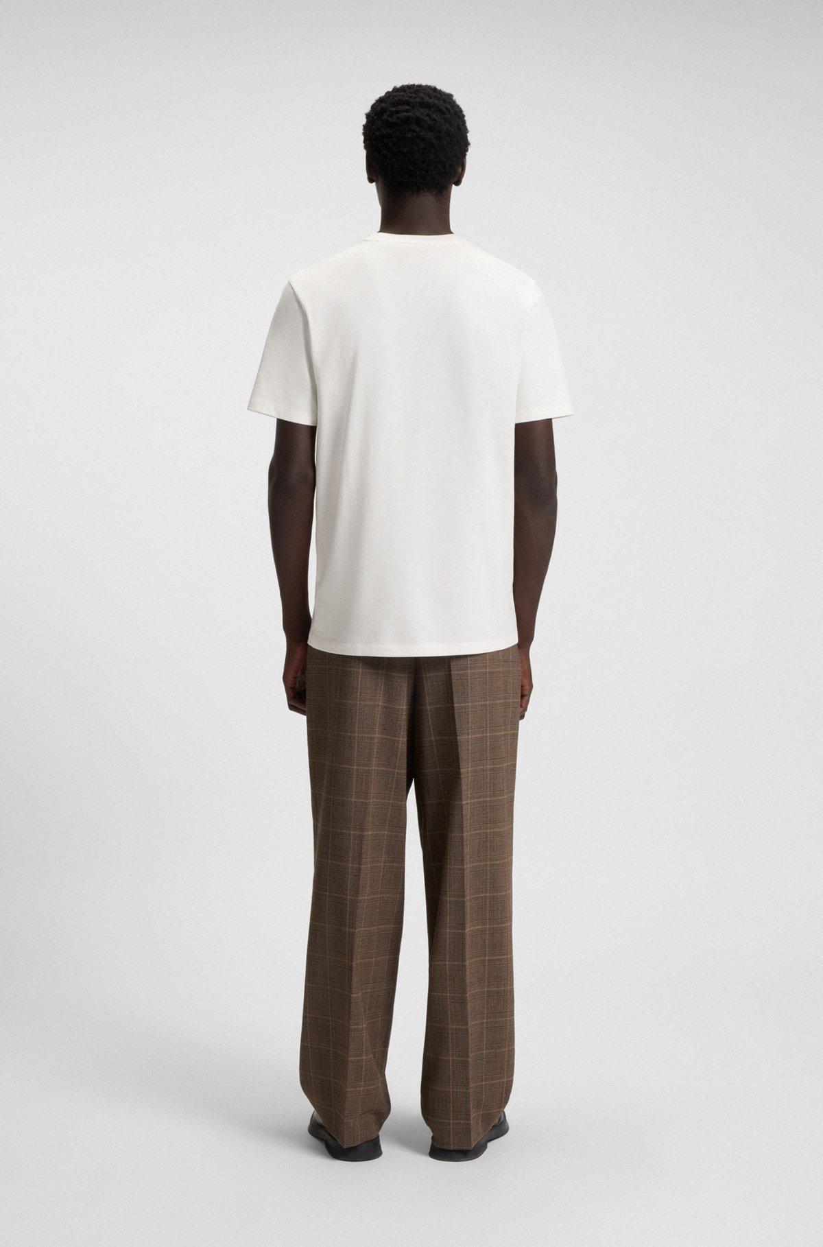 Cotton jersey T-shirt with curved embroidered logo Product Image