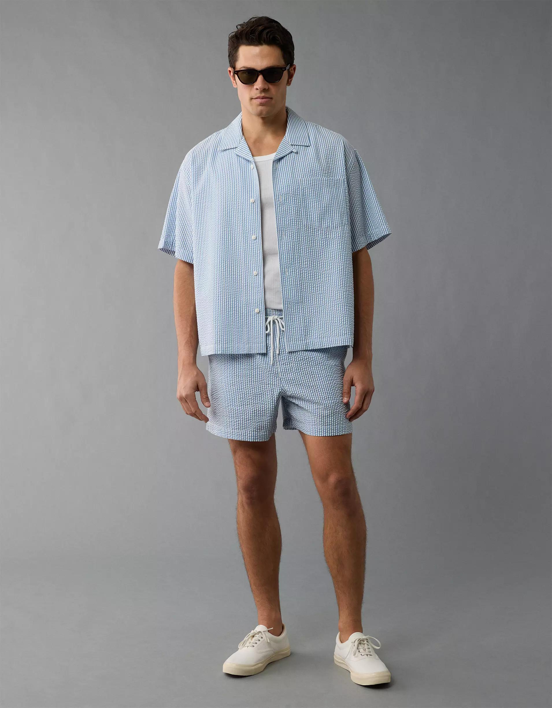 AE Poolside Striped Button-Up Shirt Product Image