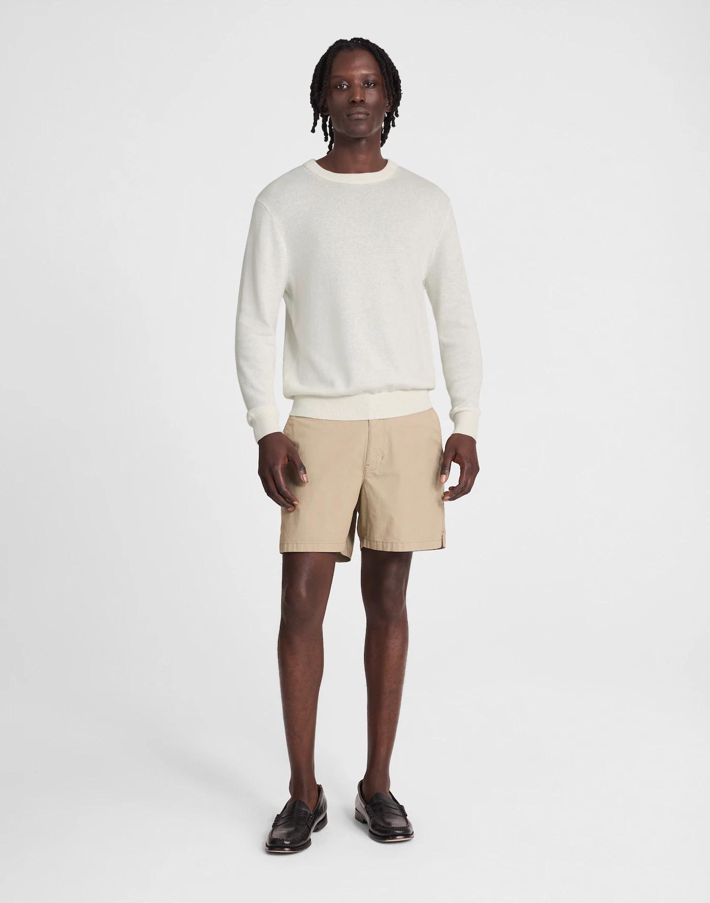 Crewneck Sweater in Lightweight Cotton-Linen Blend Product Image