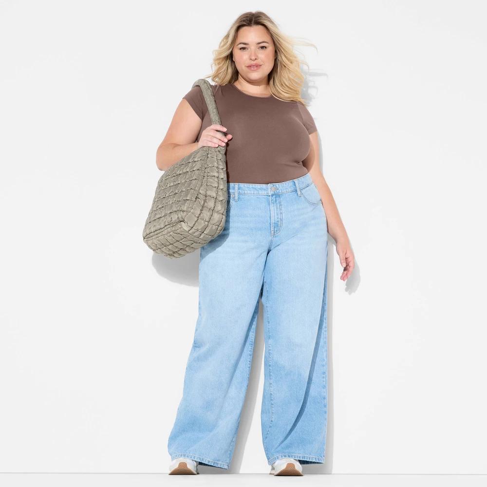 Women's Short Sleeve Jersey Seamless T-Shirt - Wild Fable™ Beige 2X Product Image