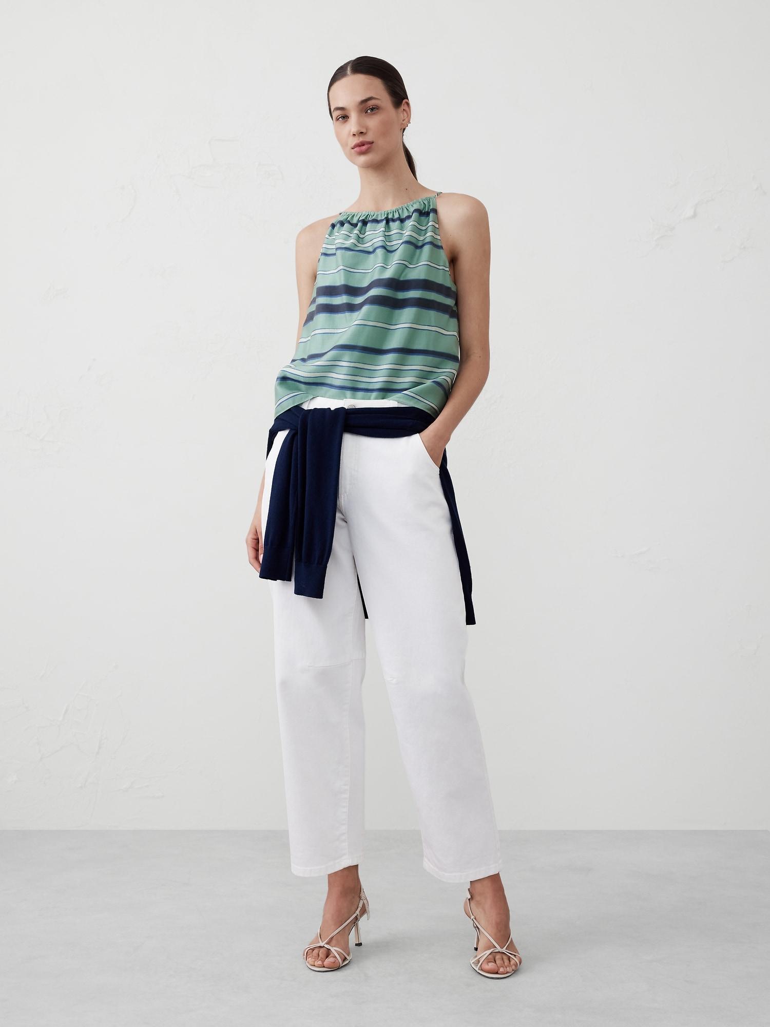 Jacquard Gathered Halter Top Product Image