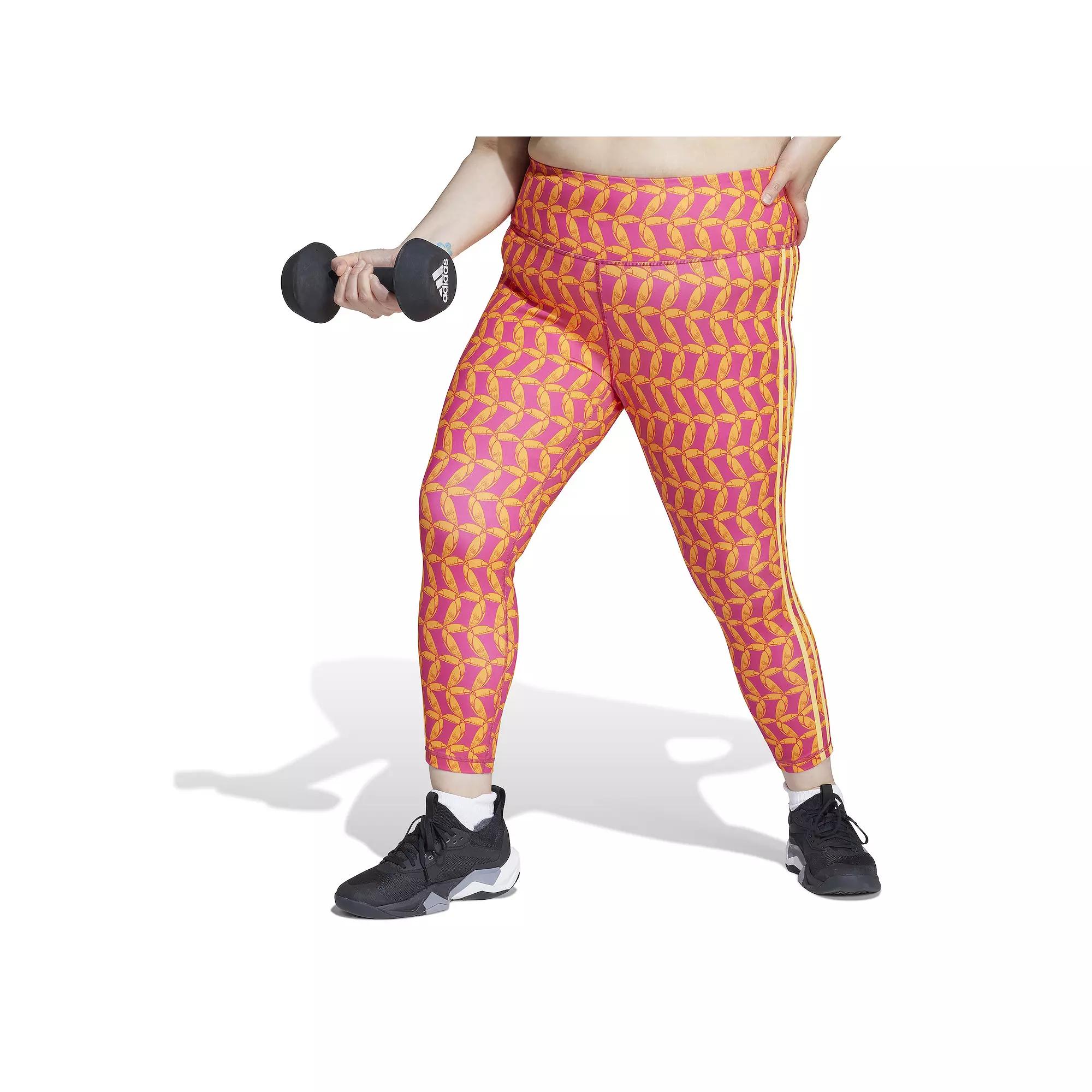 Women's adidas x FARM 7/8 Training Leggings, Size: 2XL, Bright Orange Product Image