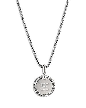 Womens Initial Charm Necklace in Sterling Silver Product Image
