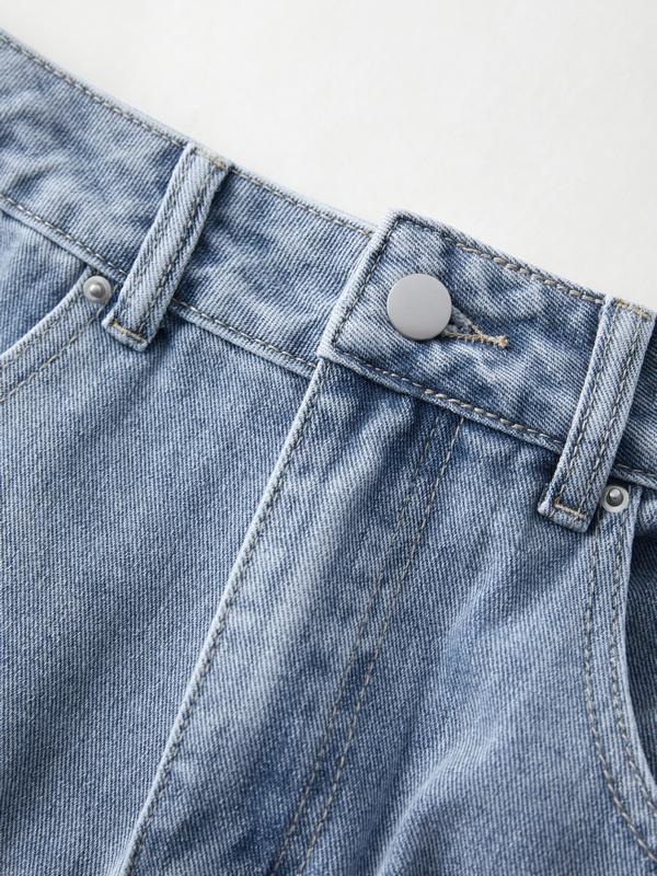 Vintage Blue Micro Denim Skirts Product Image