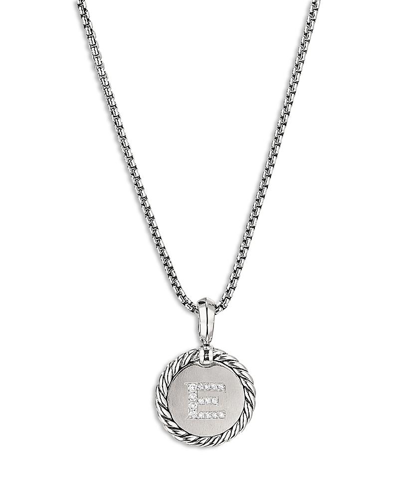Womens Initial Charm Necklace in Sterling Silver Product Image