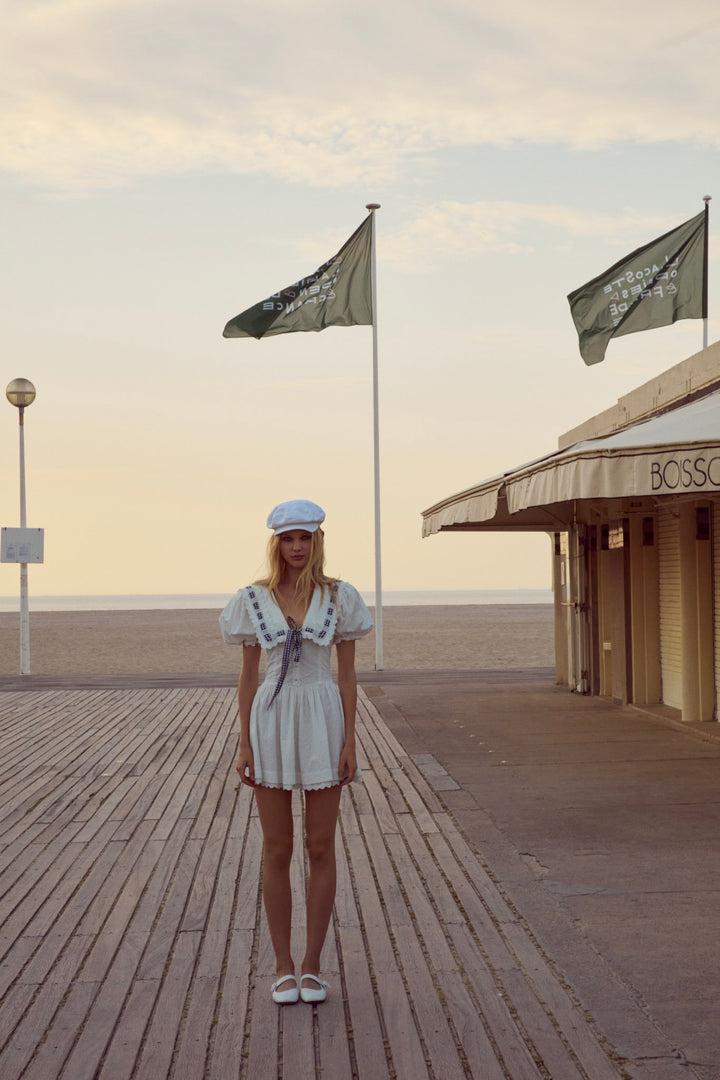 Ruby Ribbon Mini Dress — White Product Image