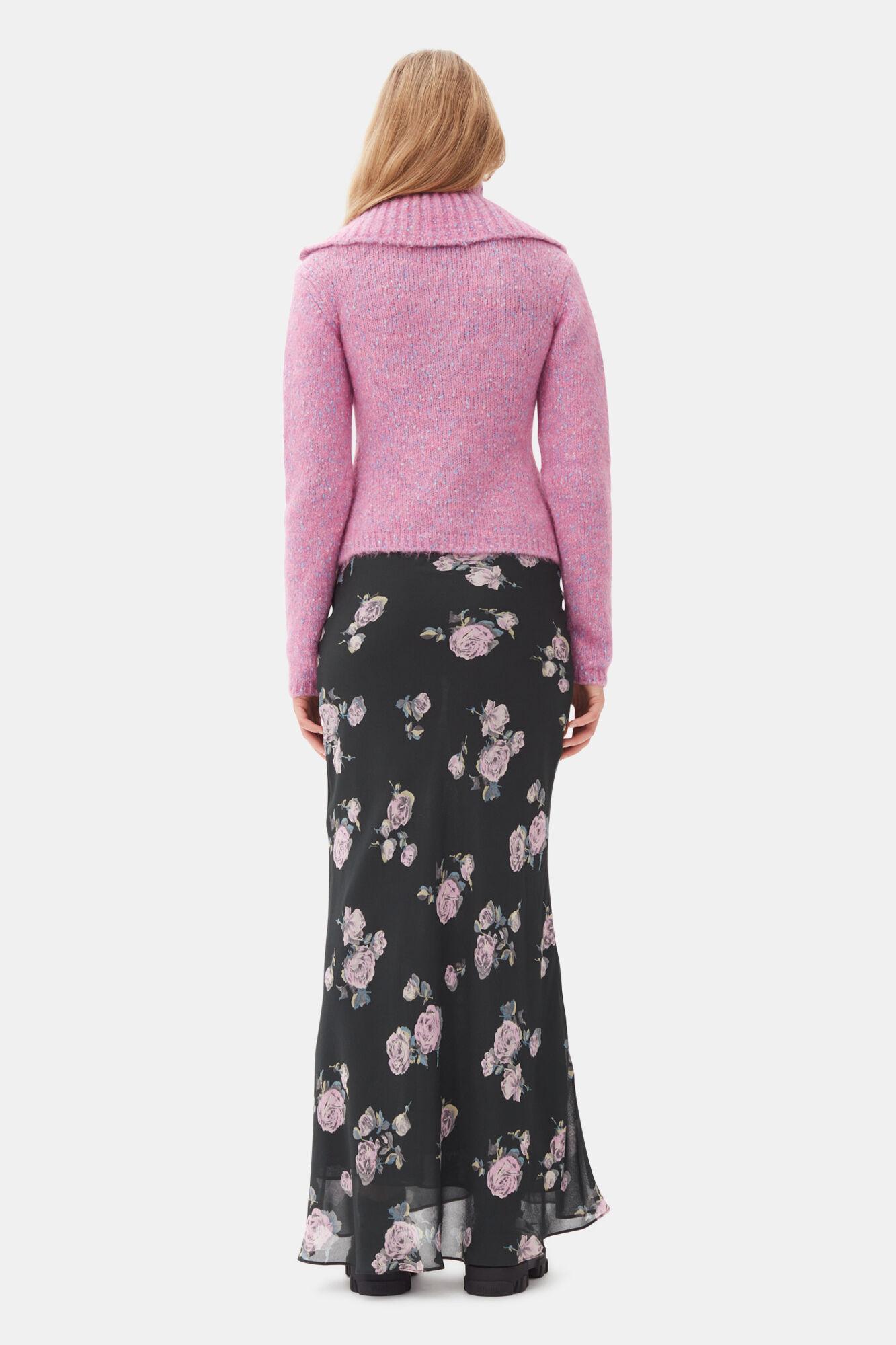 Pink Highneck Zip Cardigan Product Image