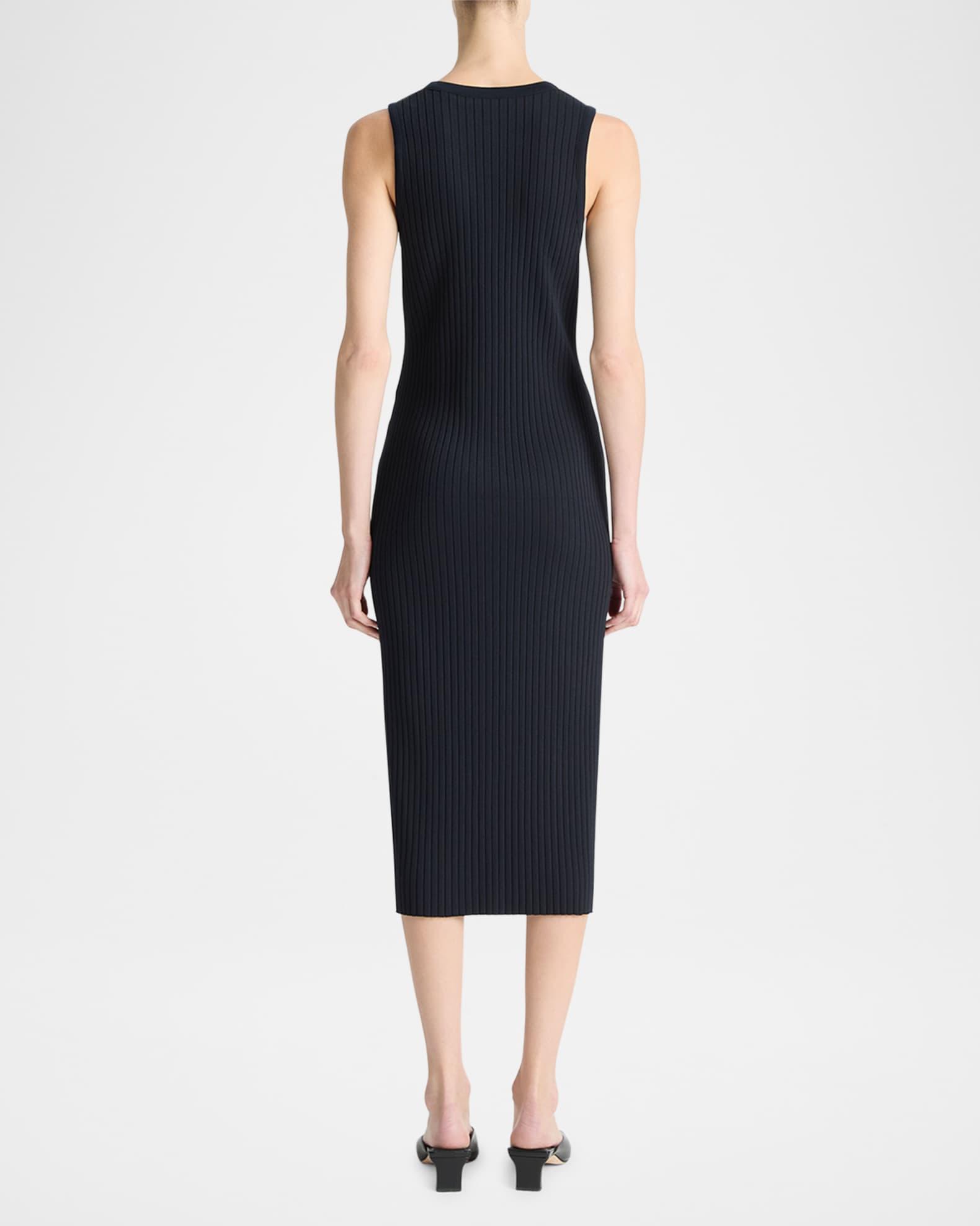 Sleeveless Ribbed Button-Front Dress Product Image