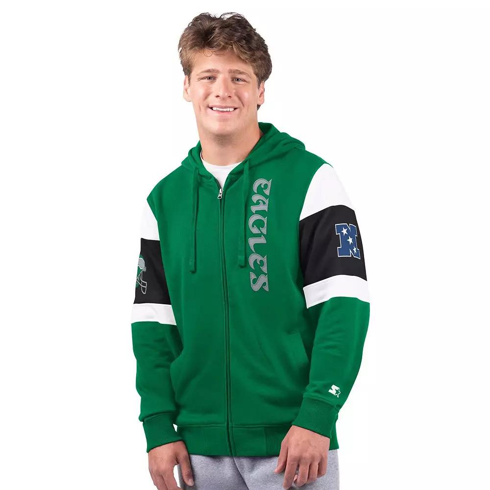 Men's Starter Kelly Green Philadelphia Eagles Extreme Vintage Logo Full-Zip Hoodie,  Product Image