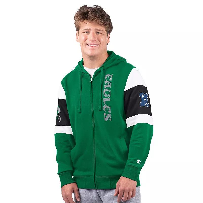 Men's Starter Kelly Green Philadelphia Eagles Extreme Vintage Logo Full-Zip Hoodie,  Product Image