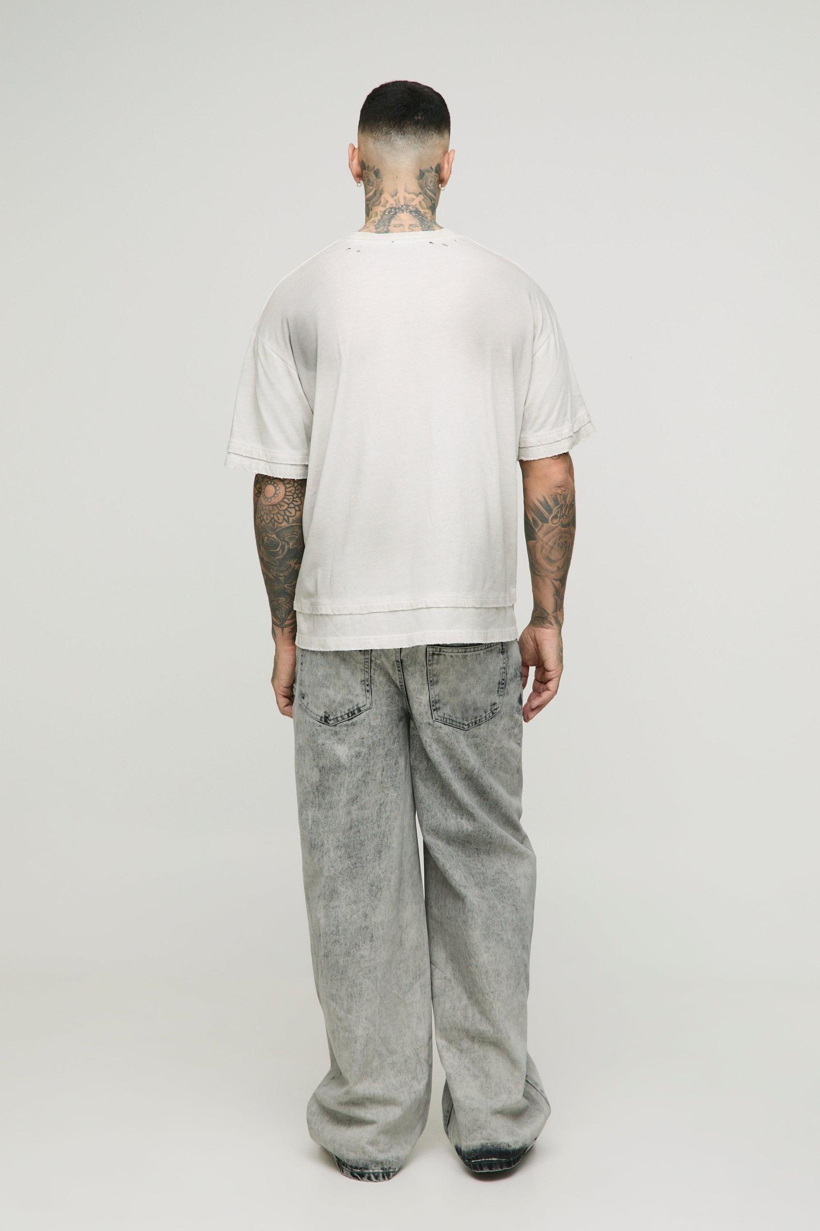 Tall Extreme Washed Baggy Fit Jeans | boohooMAN USA Product Image