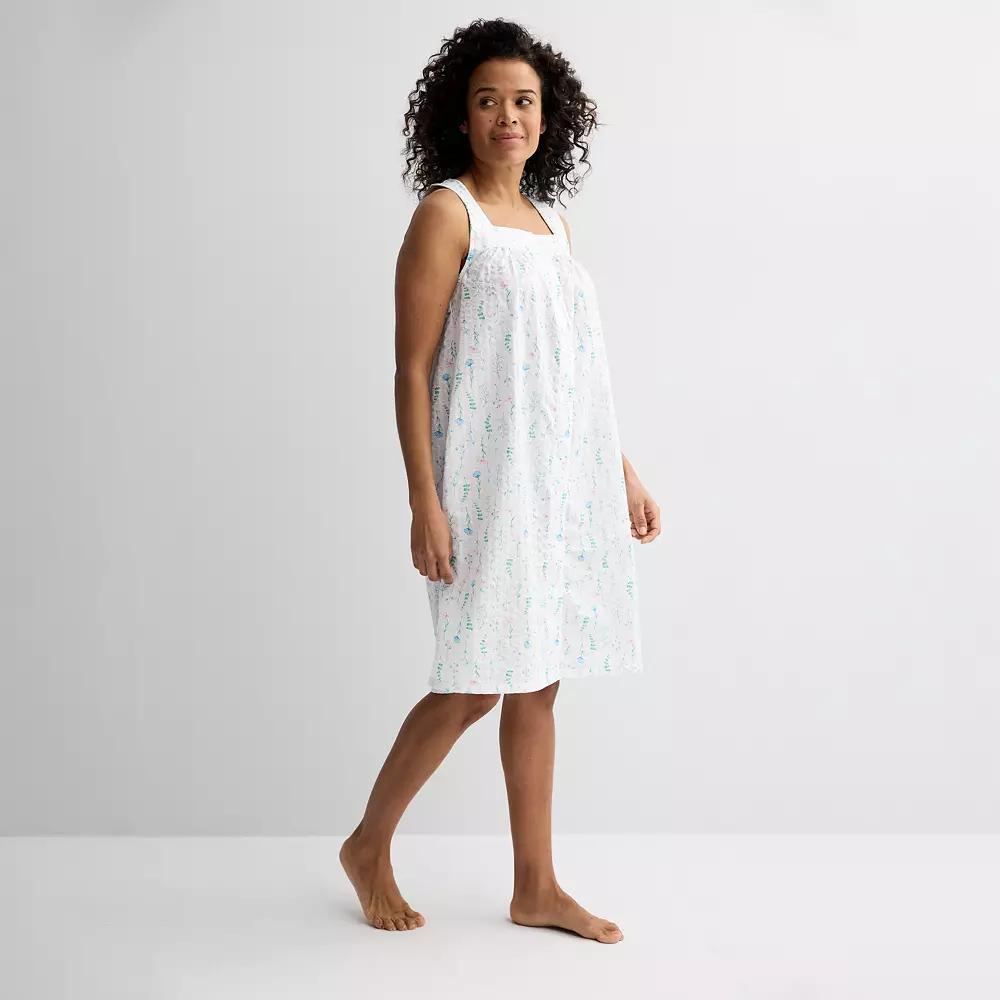 Women's Croft & Barrow® Woven Nightgown, Size: Medium, Breezy Blossoms Product Image