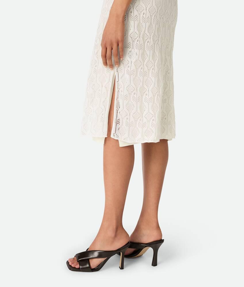 Women's Cotton And Silk Fish Lace Skirt in Chalk Product Image