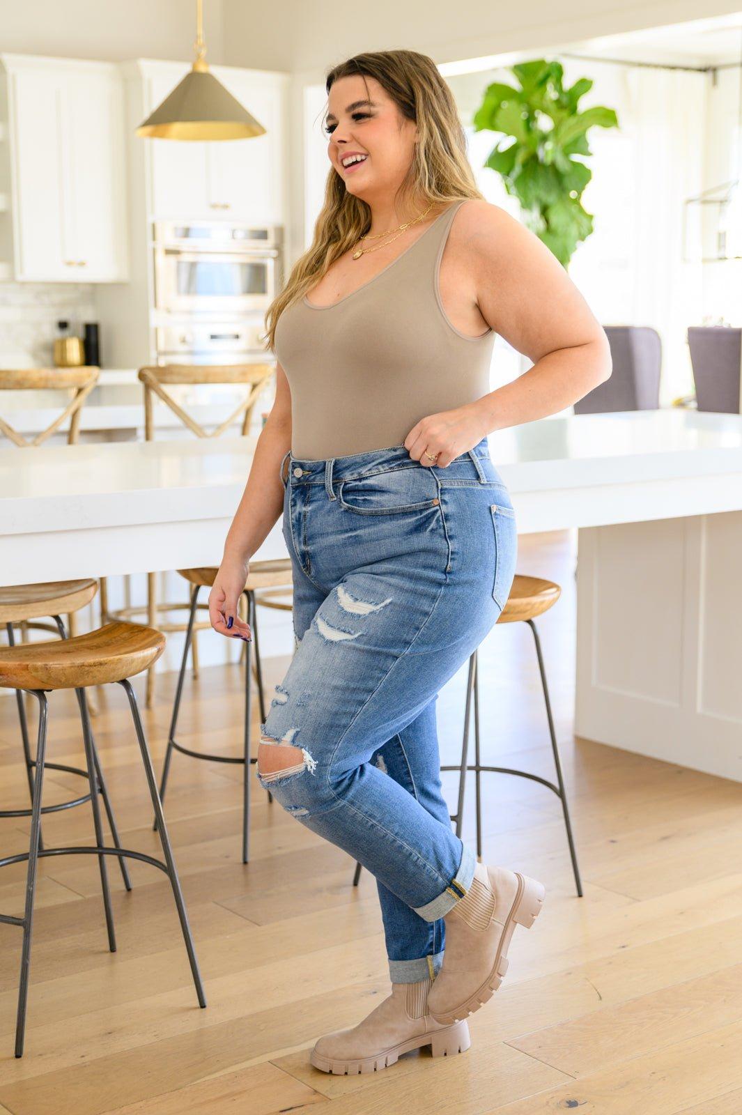 Ashley Hi-Waist Destroyed Boyfriend Jeans (Online Exclusive) Product Image