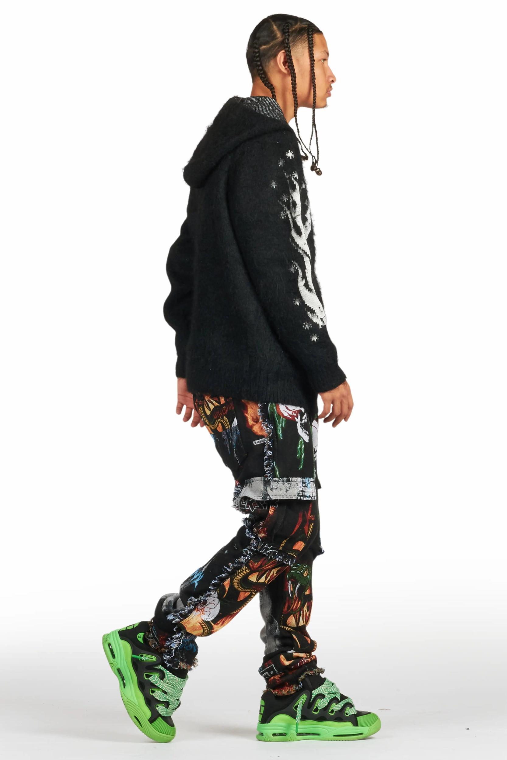 Zarin Black/Multi Tapestry Slim Fit Jean Male Product Image