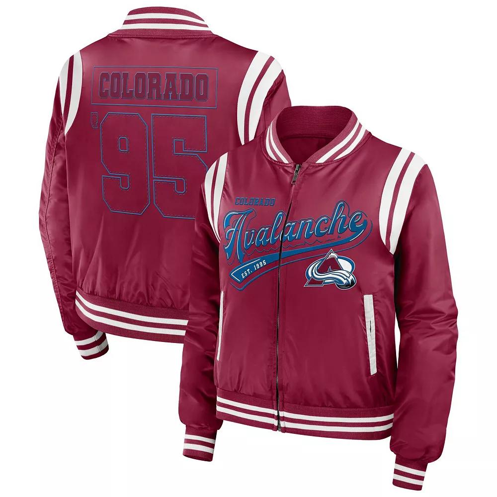 Women's WEAR by Erin Andrews Garnet Colorado Avalanche Baller Full-Zip Bomber Jacket,  Product Image