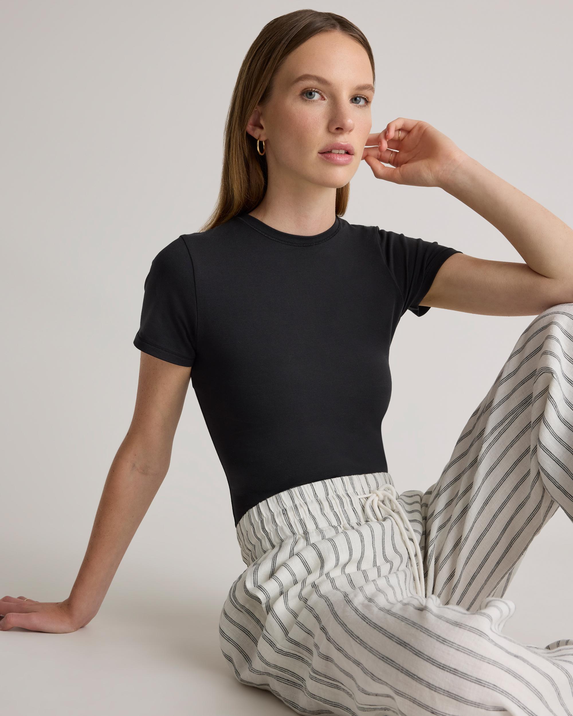 Quince | Women's Stretch Cotton Jersey Fitted T-Shirt Organic Cotton Product Image