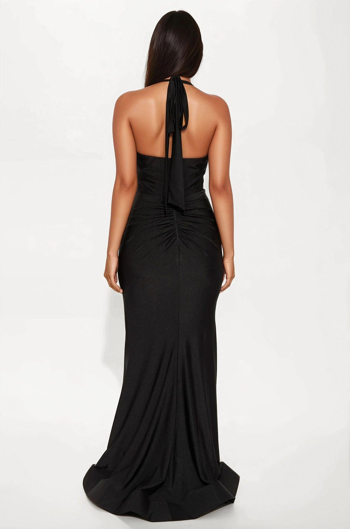 Endless Night Ruched Gown - Black Product Image