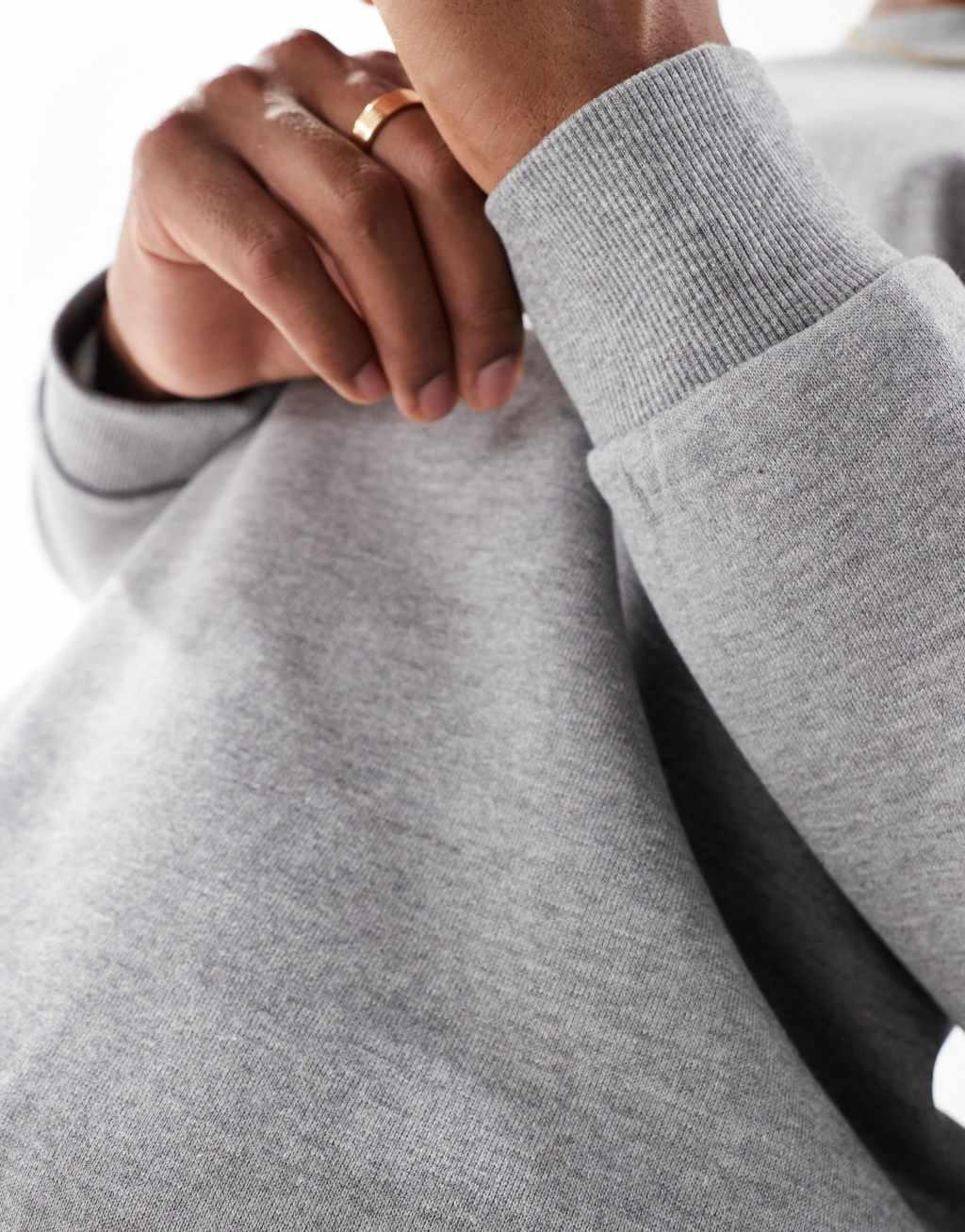 ASOS DESIGN essential sweatshirt in heather gray Product Image