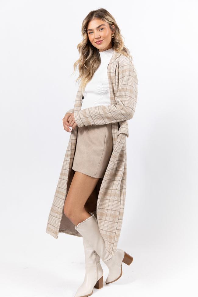 Chill Out Tan Plaid Coat FINAL SALE Product Image