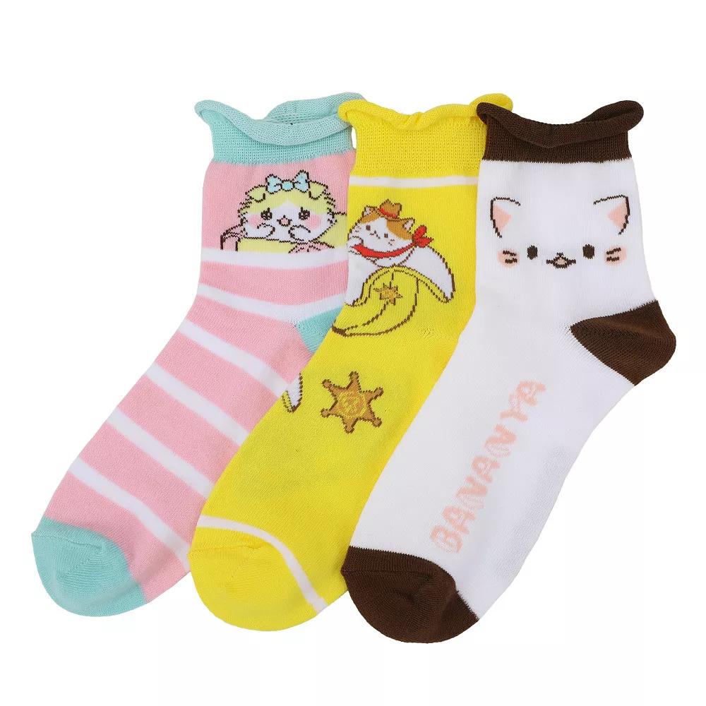 Women's Bananya Quarter Crew Socks 3-Pack,  Product Image