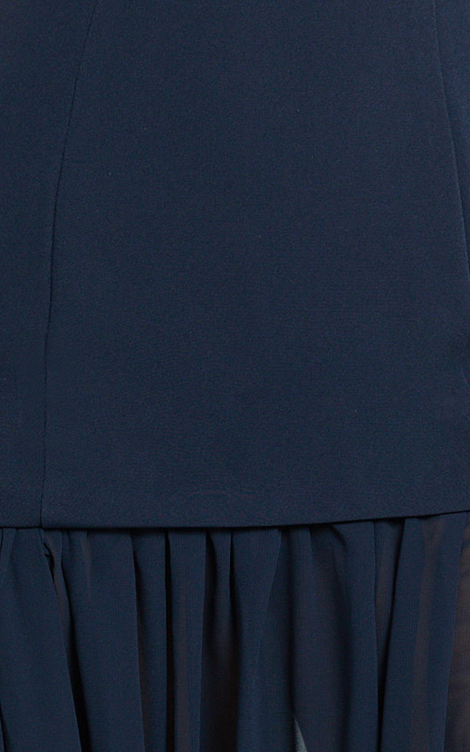 Jocelyn Maxi Dress - Strapless Ruched Fit And Flare Dress in Navy Product Image