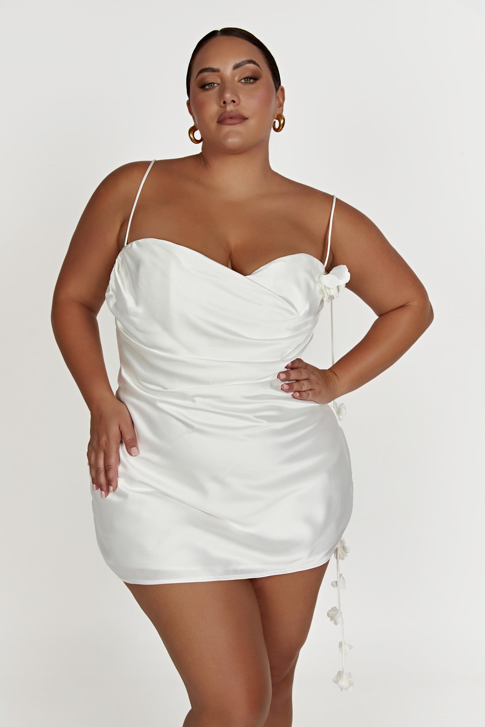 Otillie Rose Halter Mini Dress - White Product Image