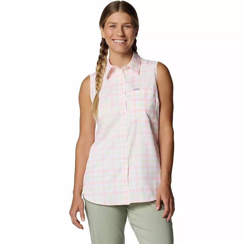 Women's Columbia Anytime Lite Collared Button Down Tank Top,  Product Image