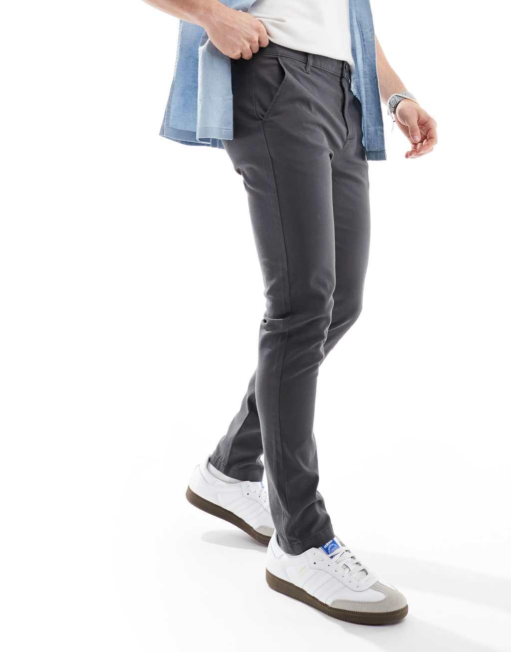 ASOS DESIGN skinny chinos in charcoal  Product Image