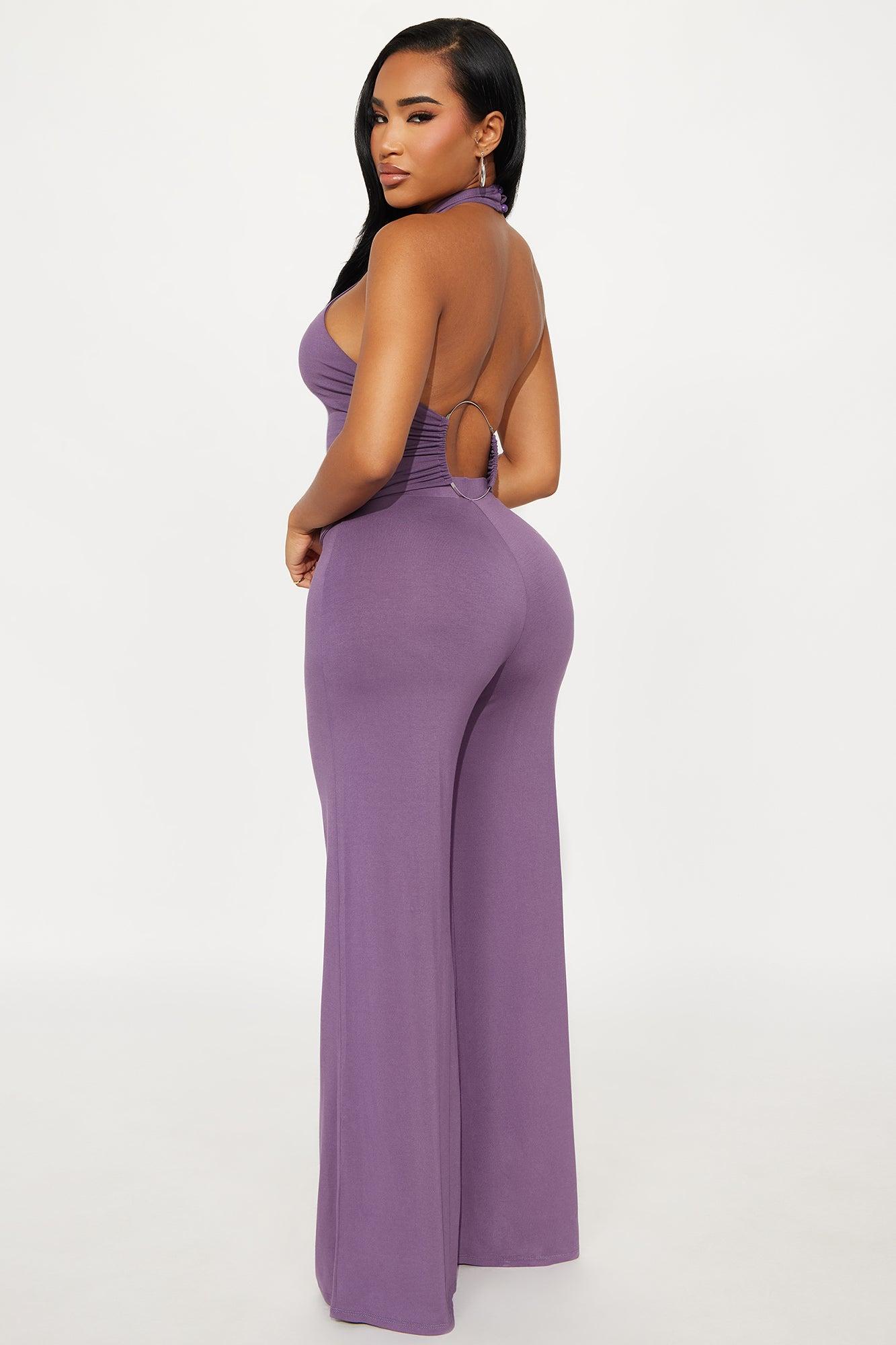 Dark Halo Halter Pant Set - Purple Female Product Image
