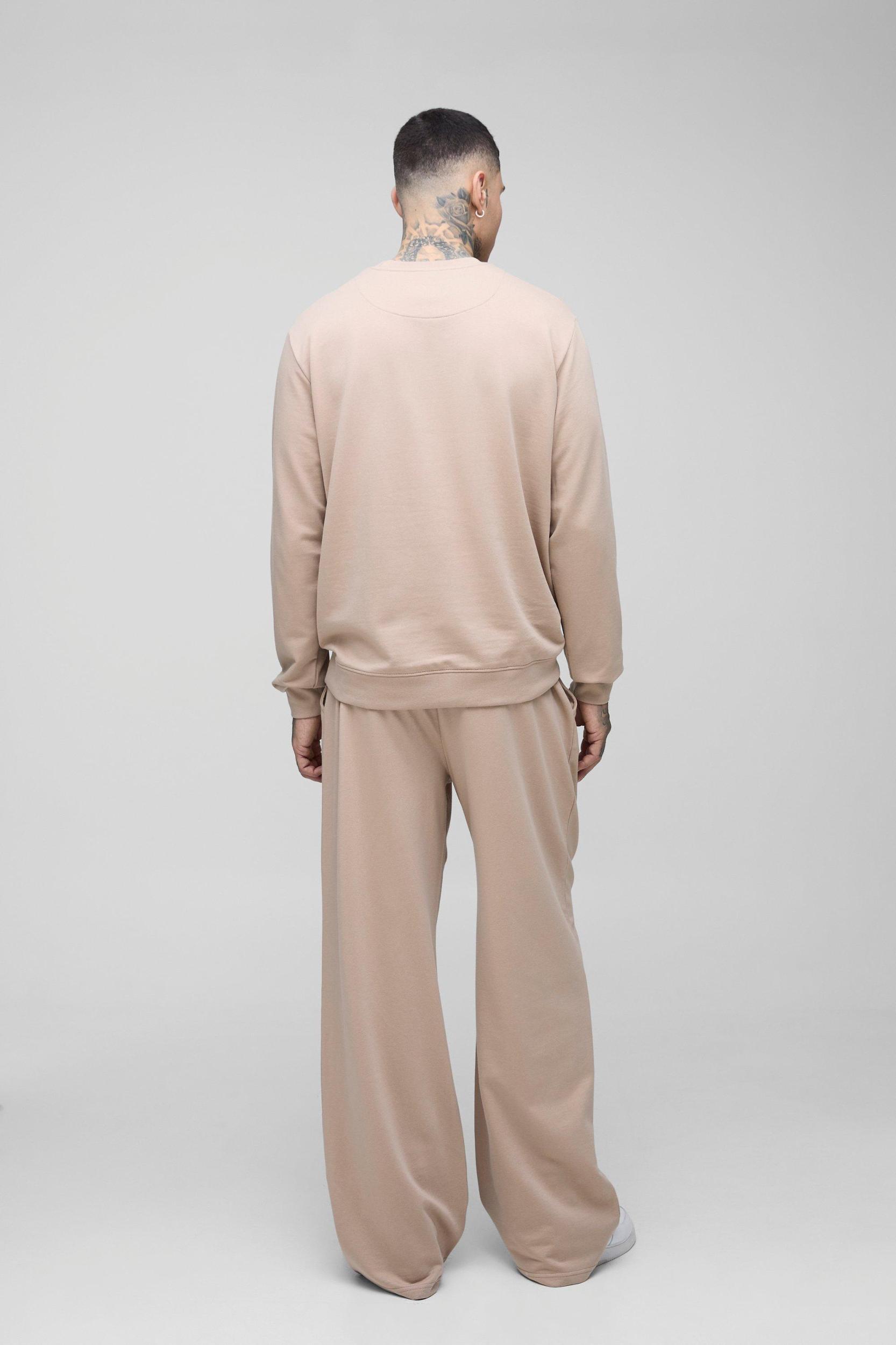 Tall 260GSM Loopback Regular Fit Basic Sweat | boohooMAN USA Product Image