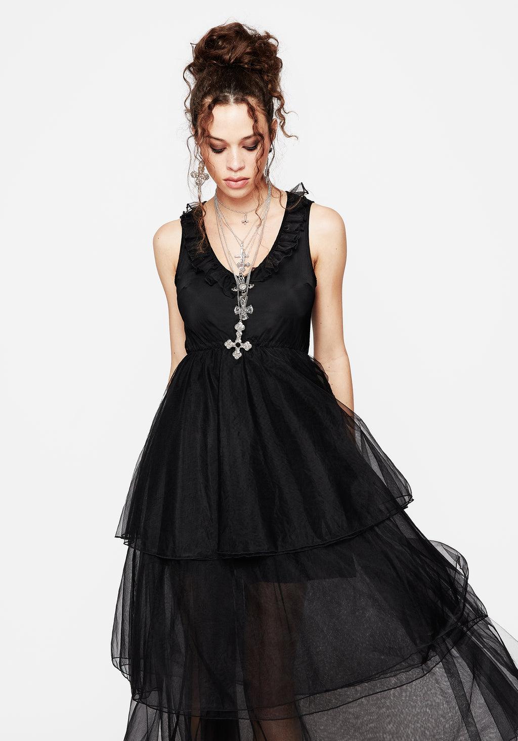 Opus Layered Tulle Apron Maxi Dress Product Image