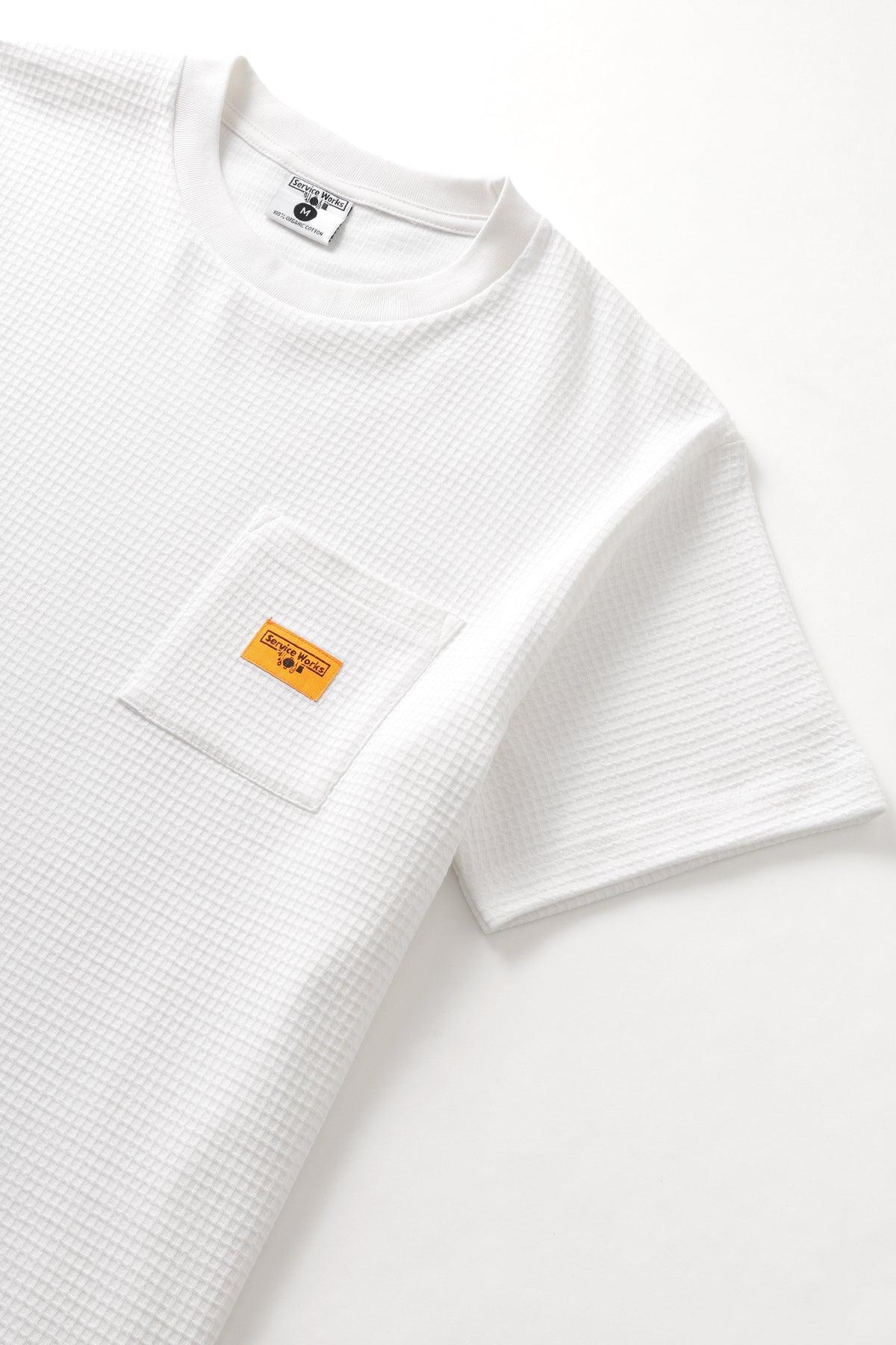 Waffle Pocket Tee - White Product Image