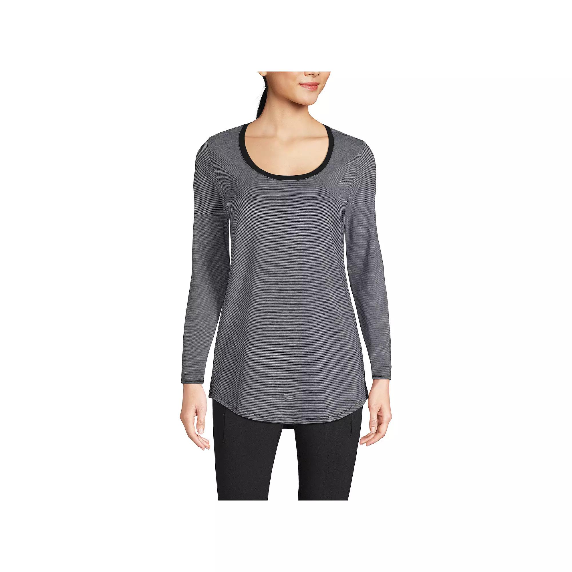 Women's Lands' End Long Sleeve Power Performance Scoop Neck Tunic Tee,  Product Image