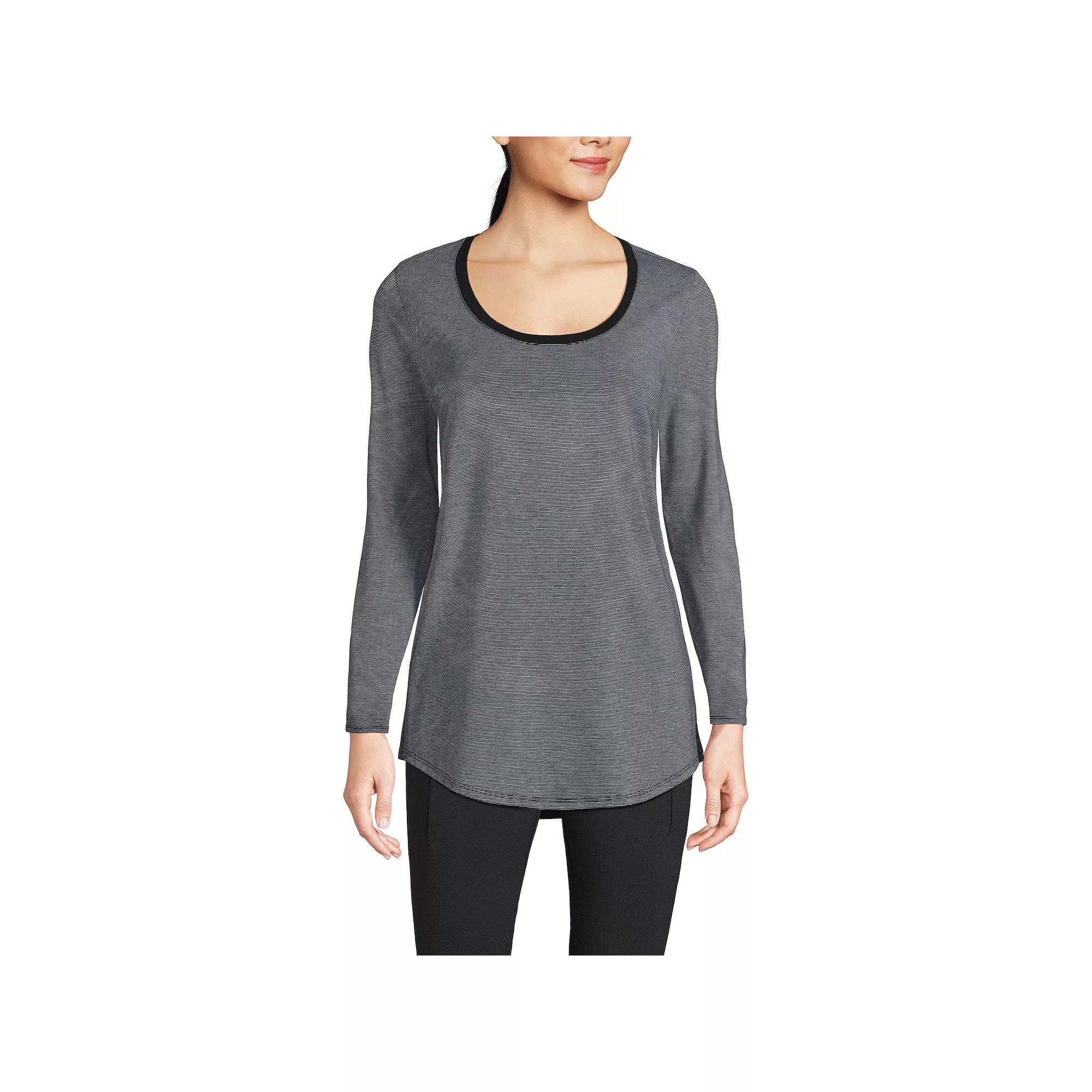 Women's Lands' End Long Sleeve Power Performance Scoop Neck Tunic Tee,  Product Image