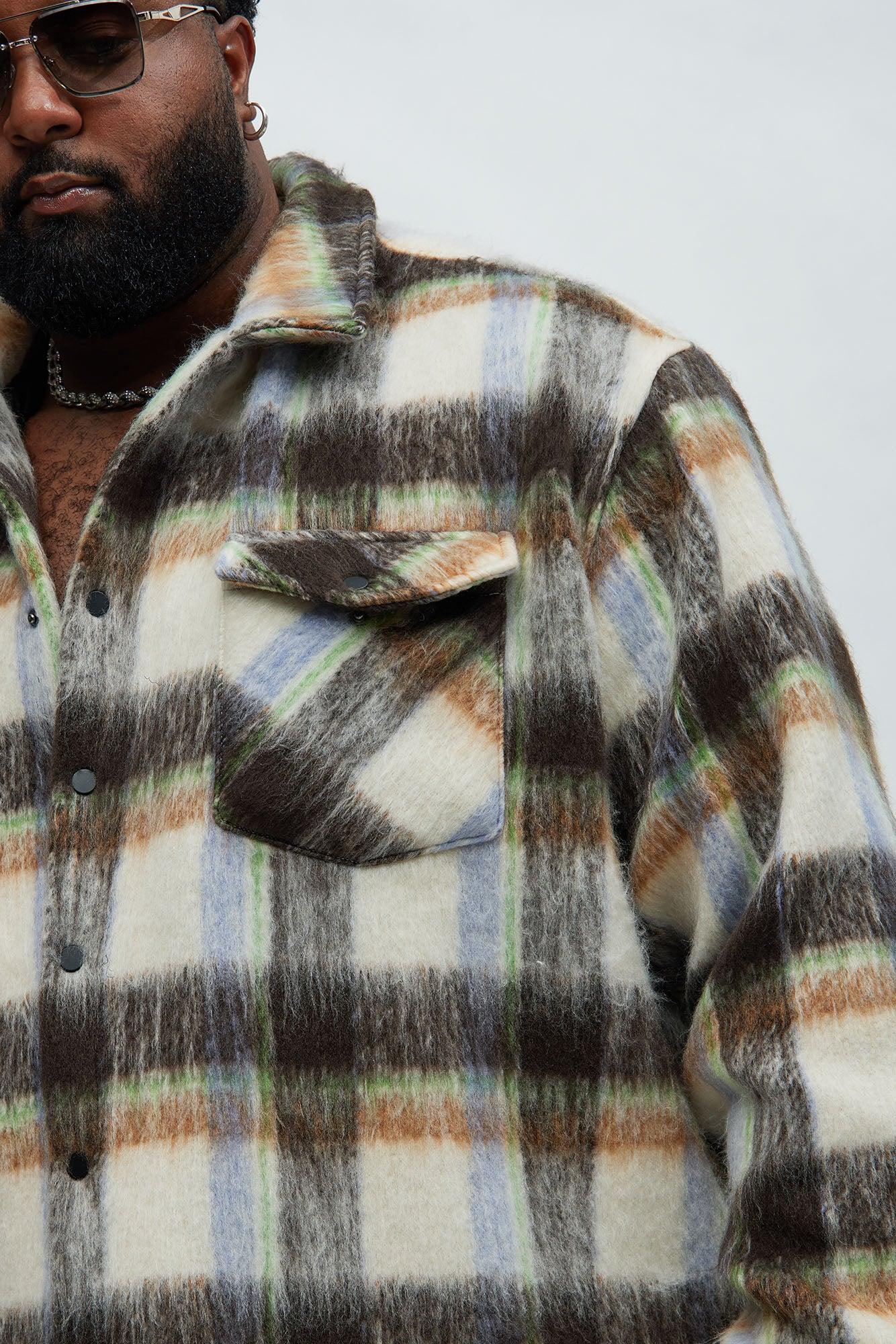 Aurora Mohair Oversized Shirt - Brown/combo Product Image