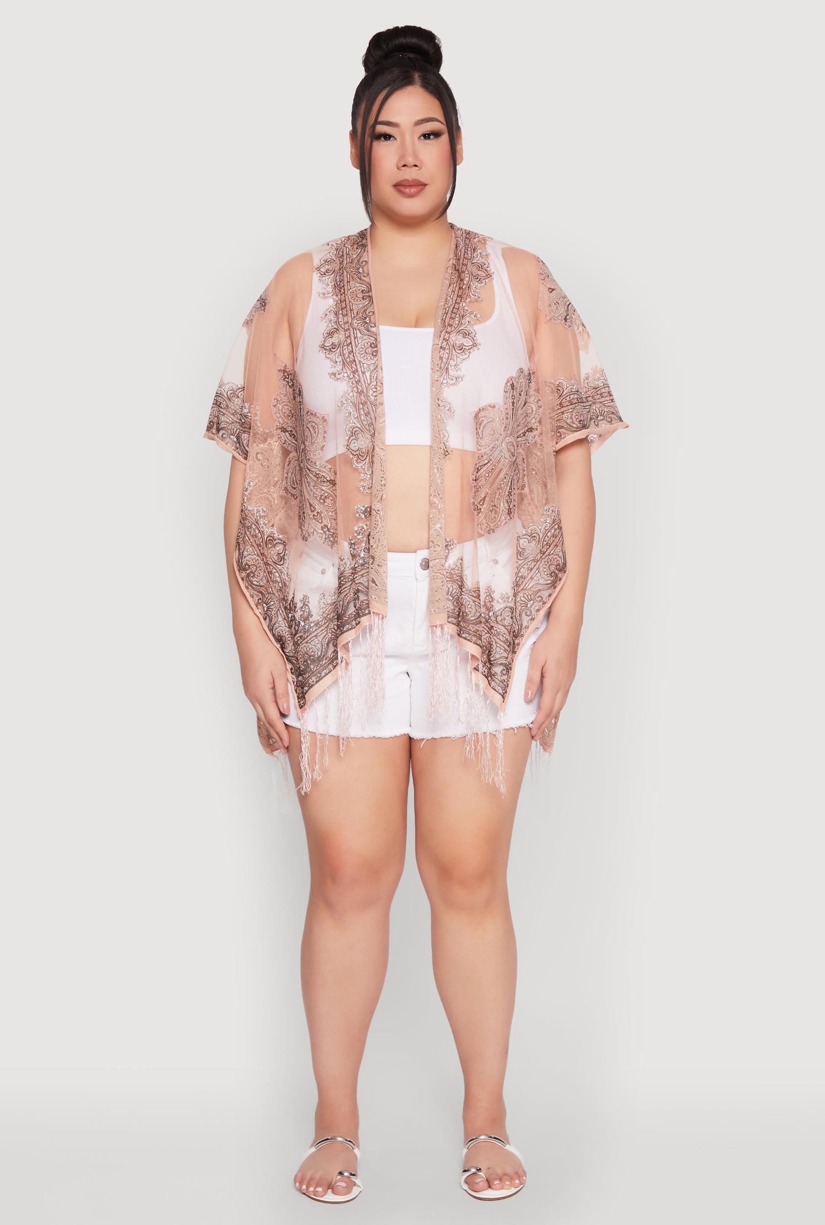 Paisley Pattern Fringe Cover Up Kimono Female Product Image