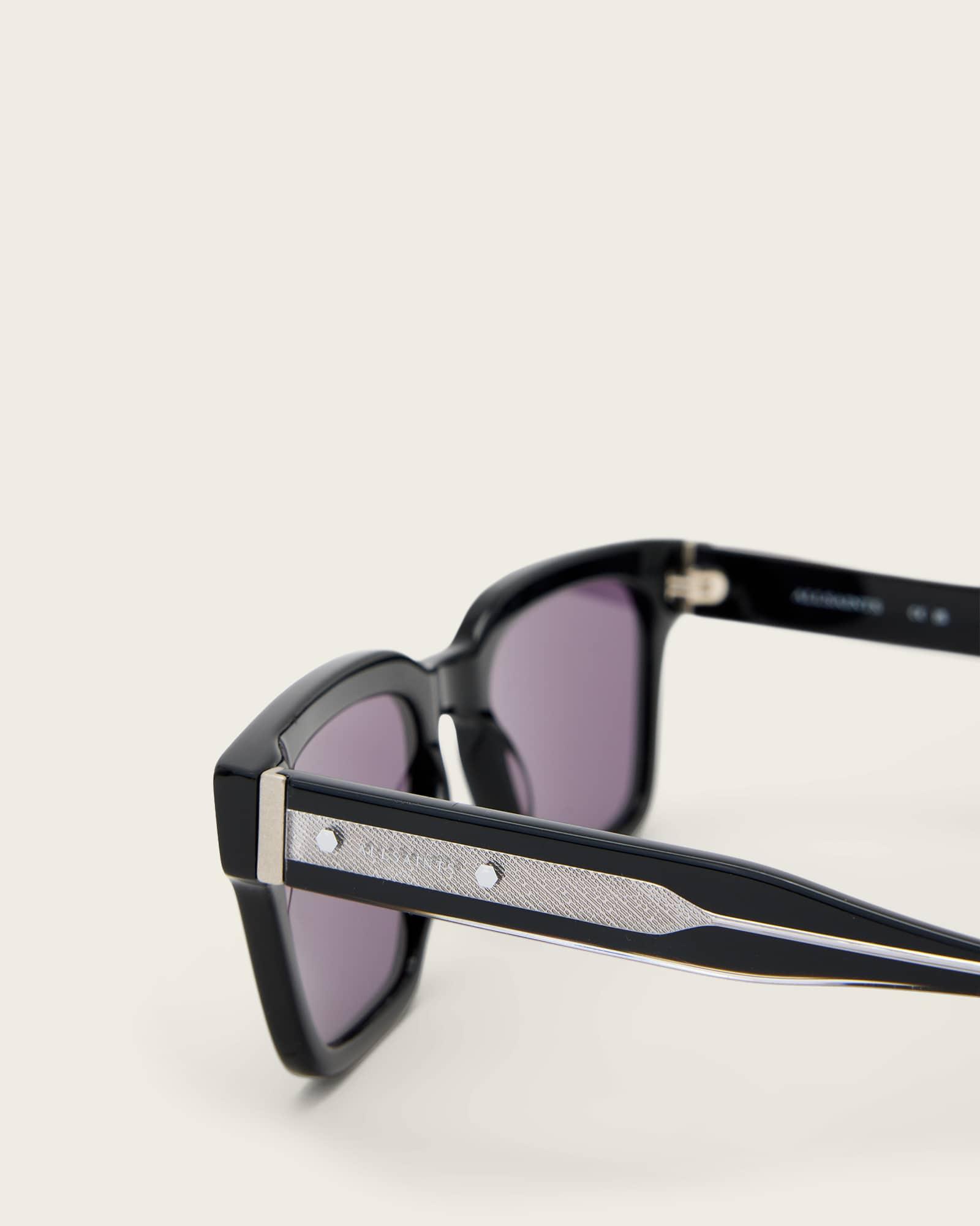 Suki Square Framed Sunglasses GLOSS BLACK | ALLSAINTS US Product Image